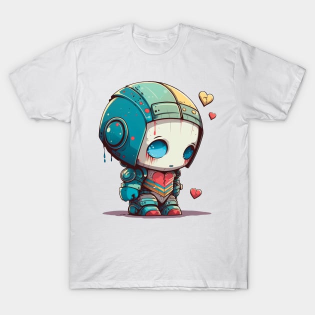 Broken Heart Robot T-Shirt by GCS Designs